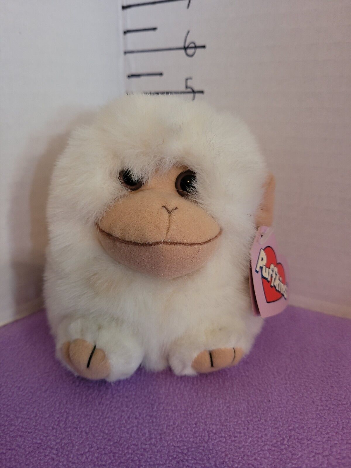 Puffkins TRIXY the White Monkey Style 6621 Plush Stuffed Animal 