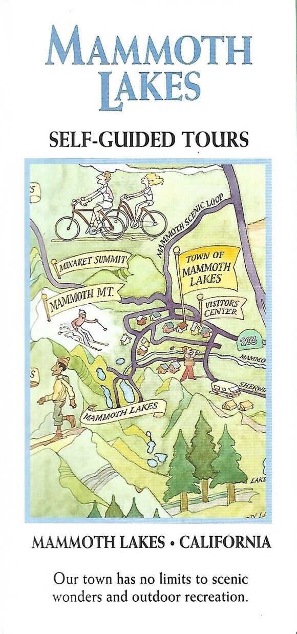 Colorful Pictorial Map MAMMOTH LAKES California Ski Area Ghost Town Tour Guide