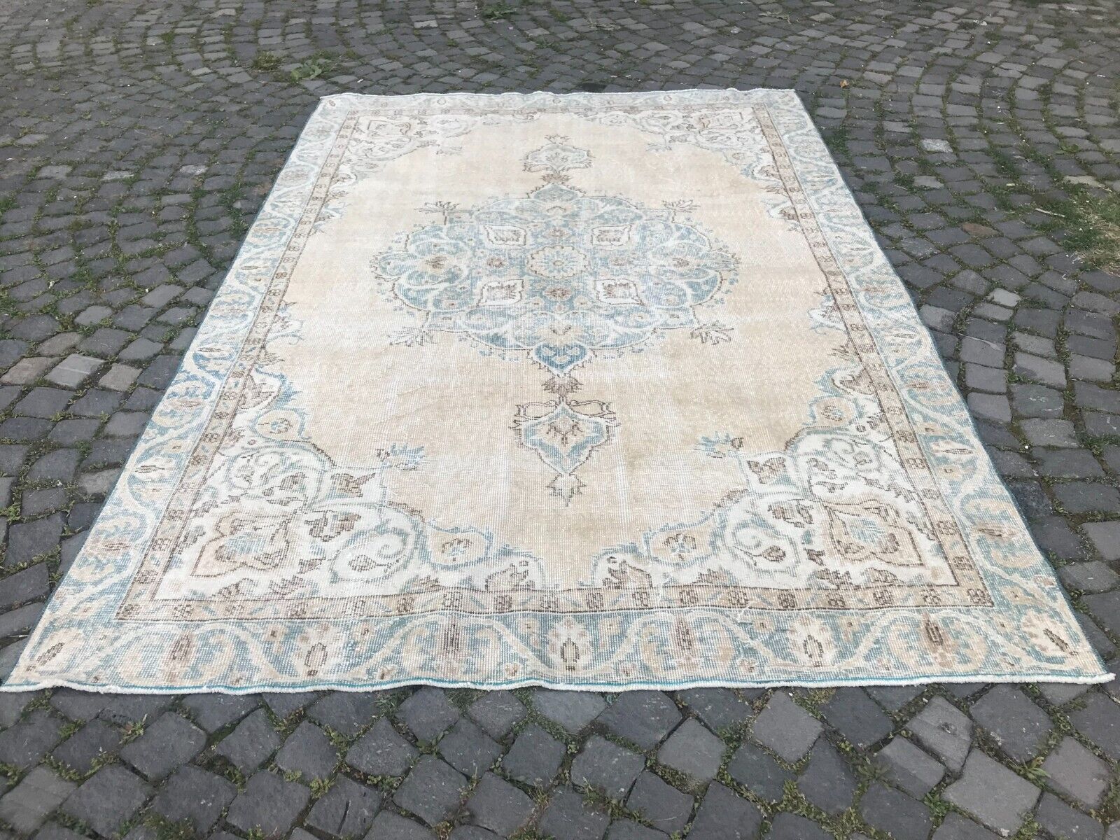 Turkish large rug, Handmade rug, Vintage rug, Boho home, 6.0 x 8.7 ft. Wool Rug