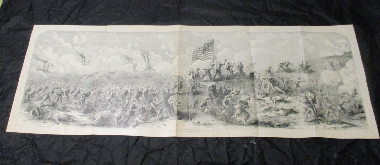 1898 Thomas Nast Civil War Panorama Print - Capture of Fort Donelson, Tennessee