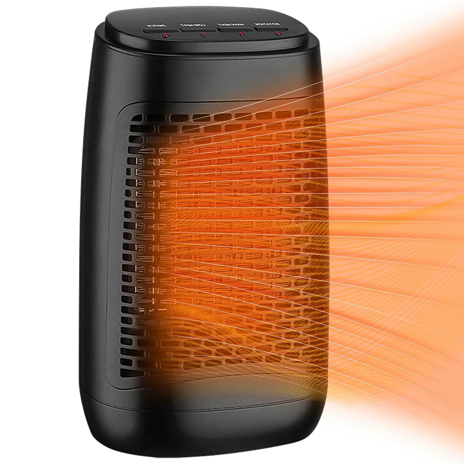 Portable Ceramic Space Heater 750W/1500W Electric Heater with Adjustable 