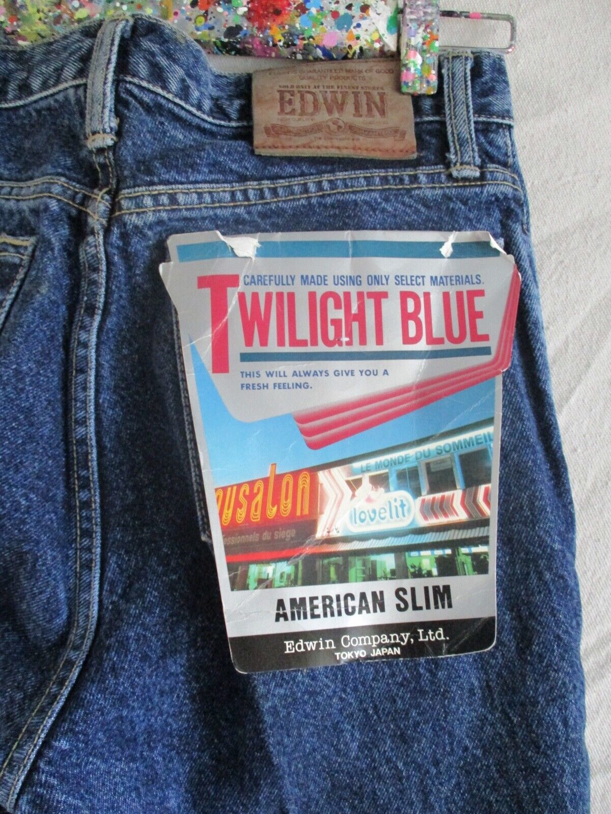 Edwin Twilight Blue American Slim deadstock vintage taper jeans 30 34 nwt new