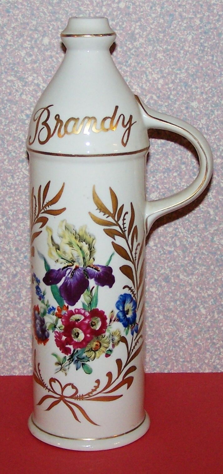 Decorative BRANDY BOTTLE with Flowers and \