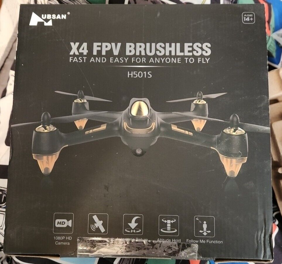 Hubsan Black X4 FPV Brushless H501S Drone- Used