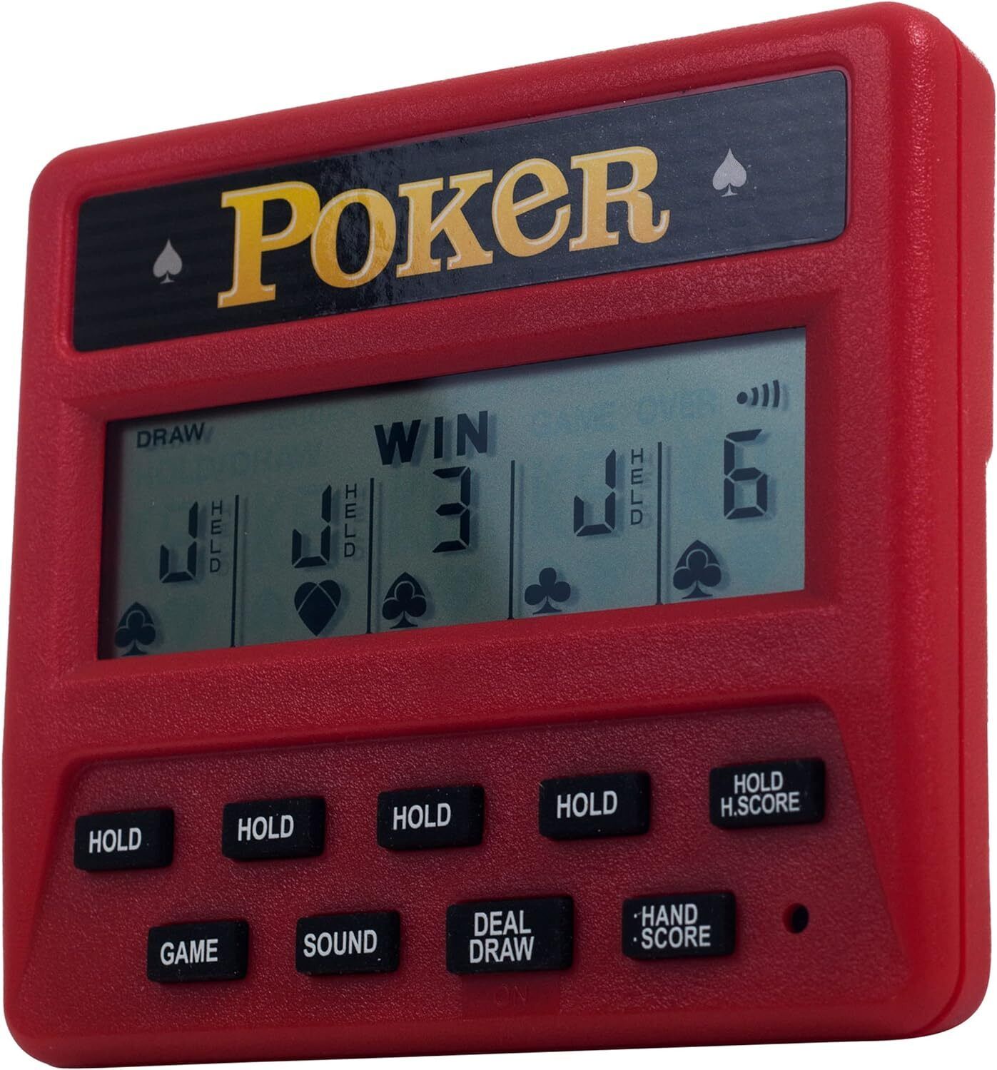 Trademark Poker 5-in-1 Poker Game – Electronic Handheld Games Including Draw,