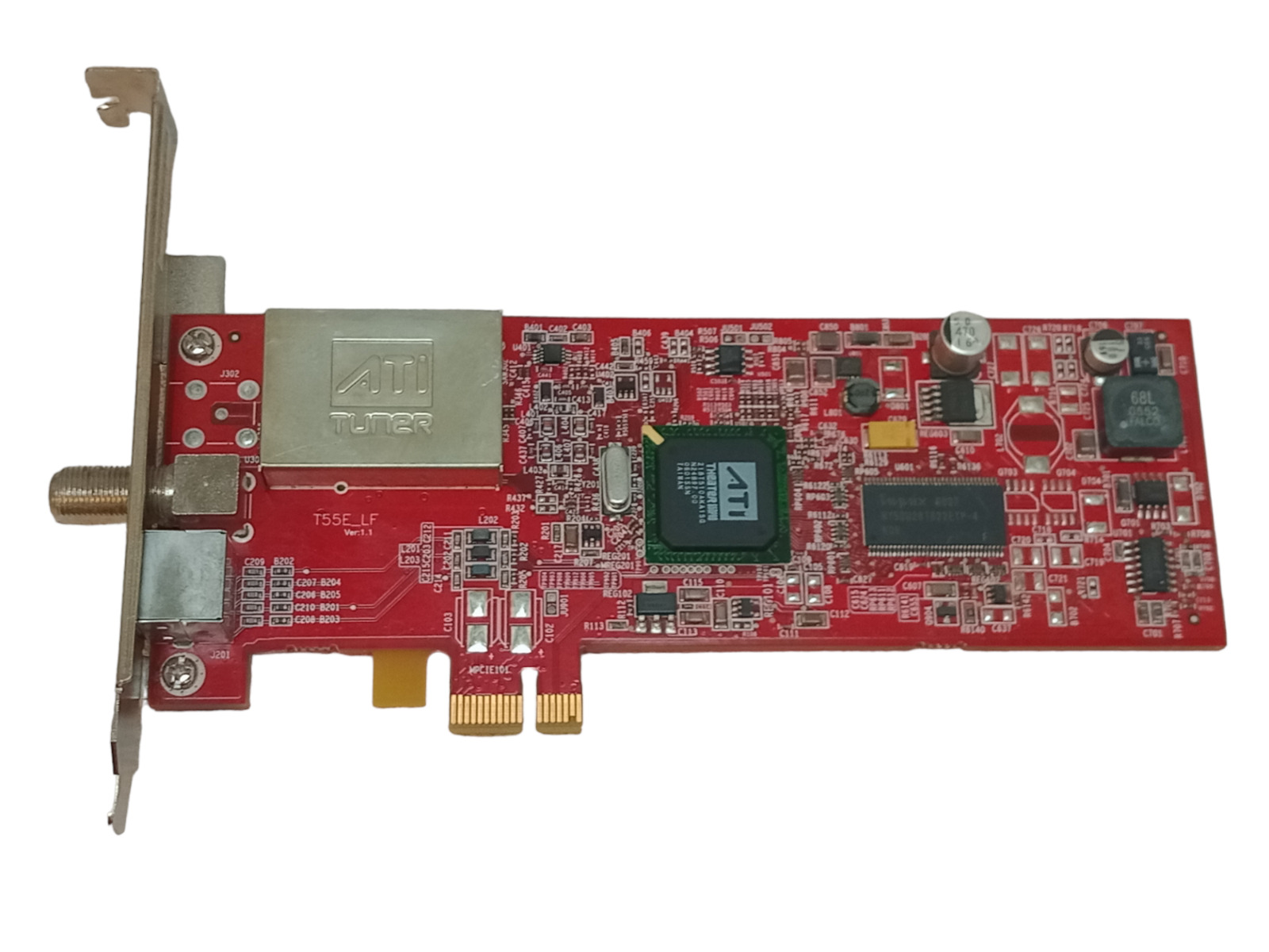 ATi Tuner T55E_LF Ver:1.1 PCIe TV Co-ax AV In Video Card | Tested Working