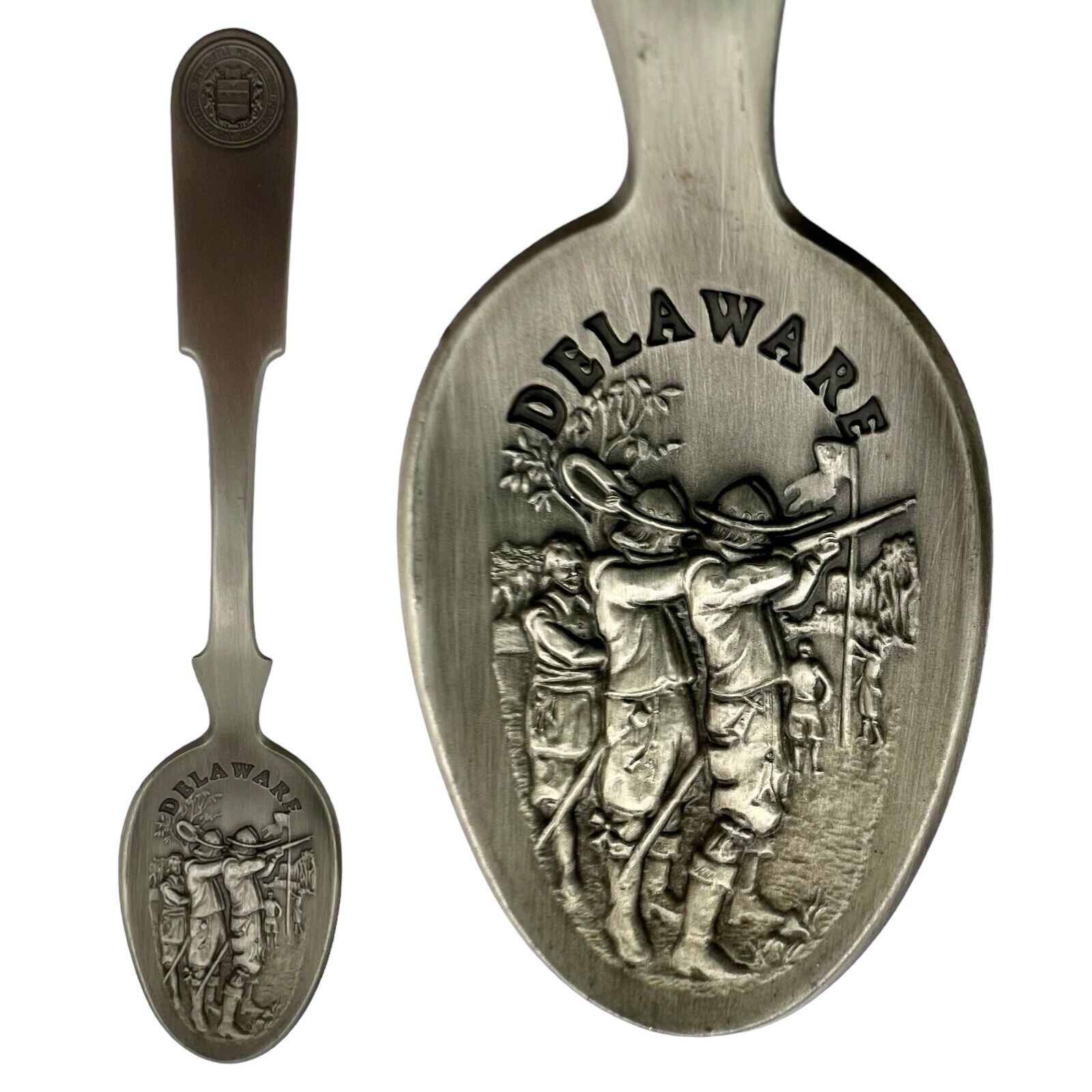 VTG 1975 Franklin Mint American Colonies Decorative Spoon DELAWARE Pewter