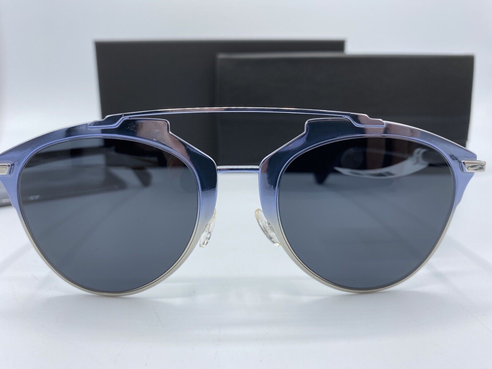 Christian Dior Reflected/ Chic Blue Fades -Silver Aviator Sunglasses Retail $598