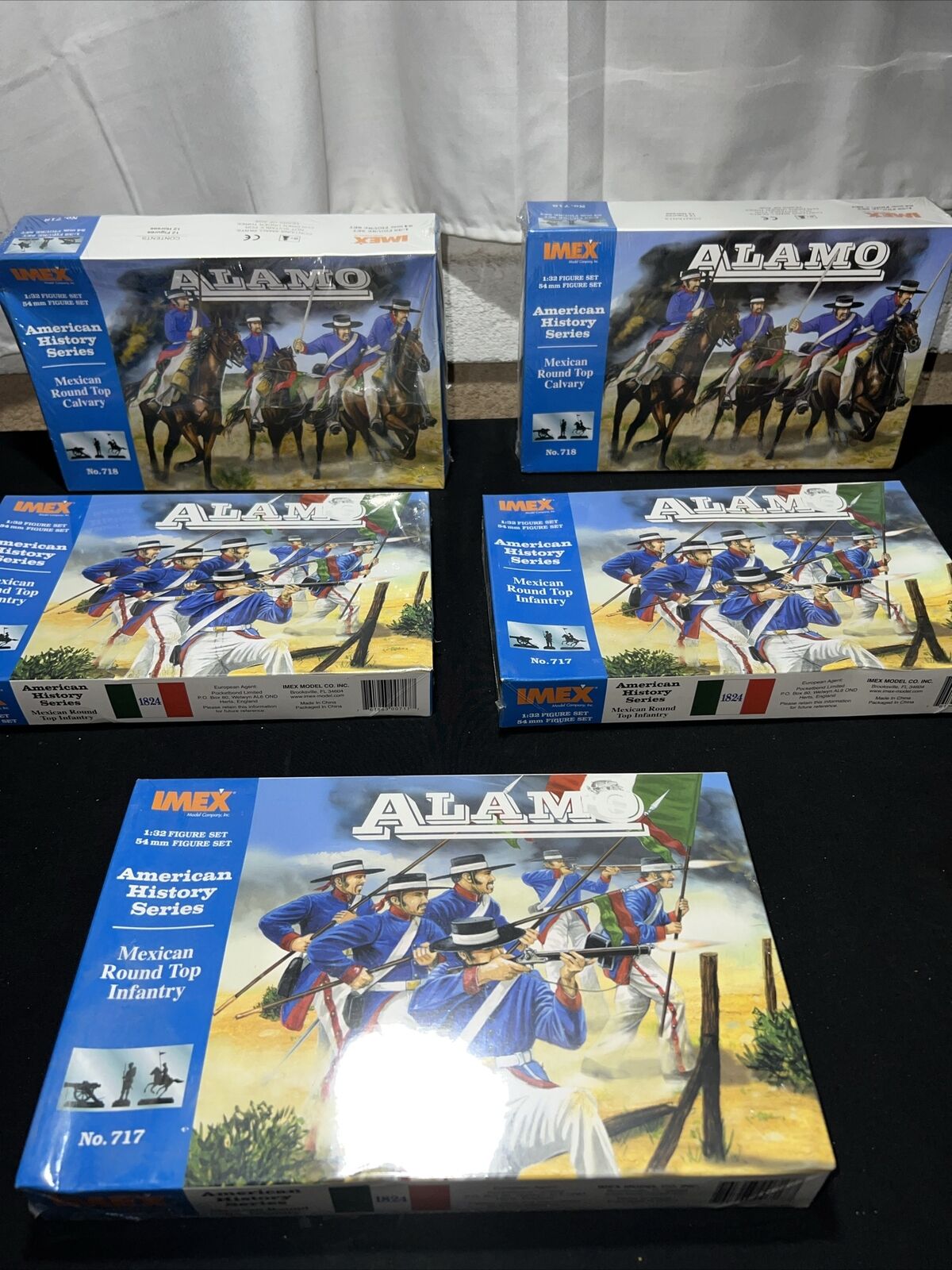 Imex Alamo Mexican Round Top Cavalry Soldier Set in box 1/32 #718 & #717 Lot 5