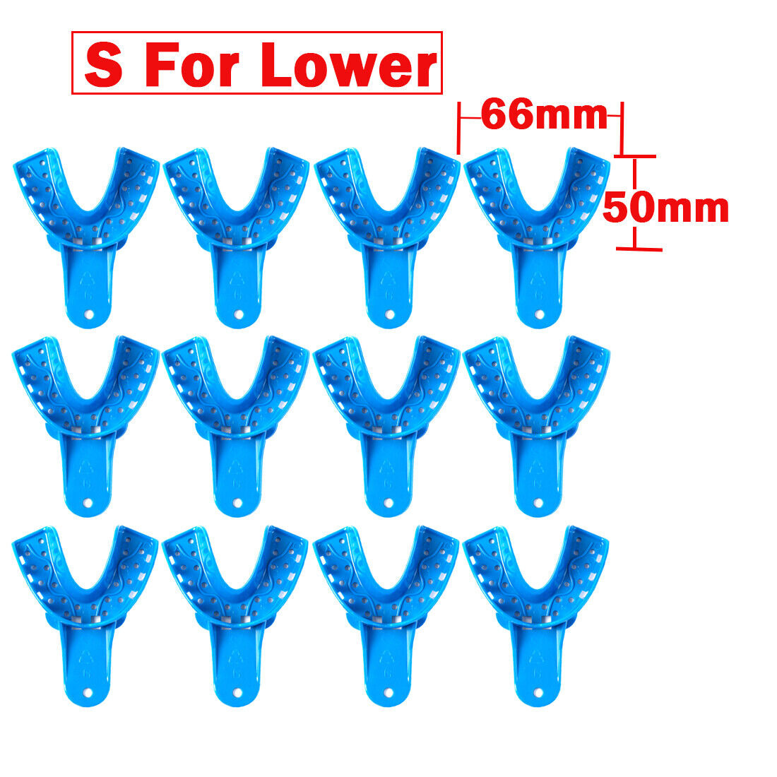 12 Pcs Dental Impression Trays Perforated Plastic Autoclavable Trays EASYINSMILE