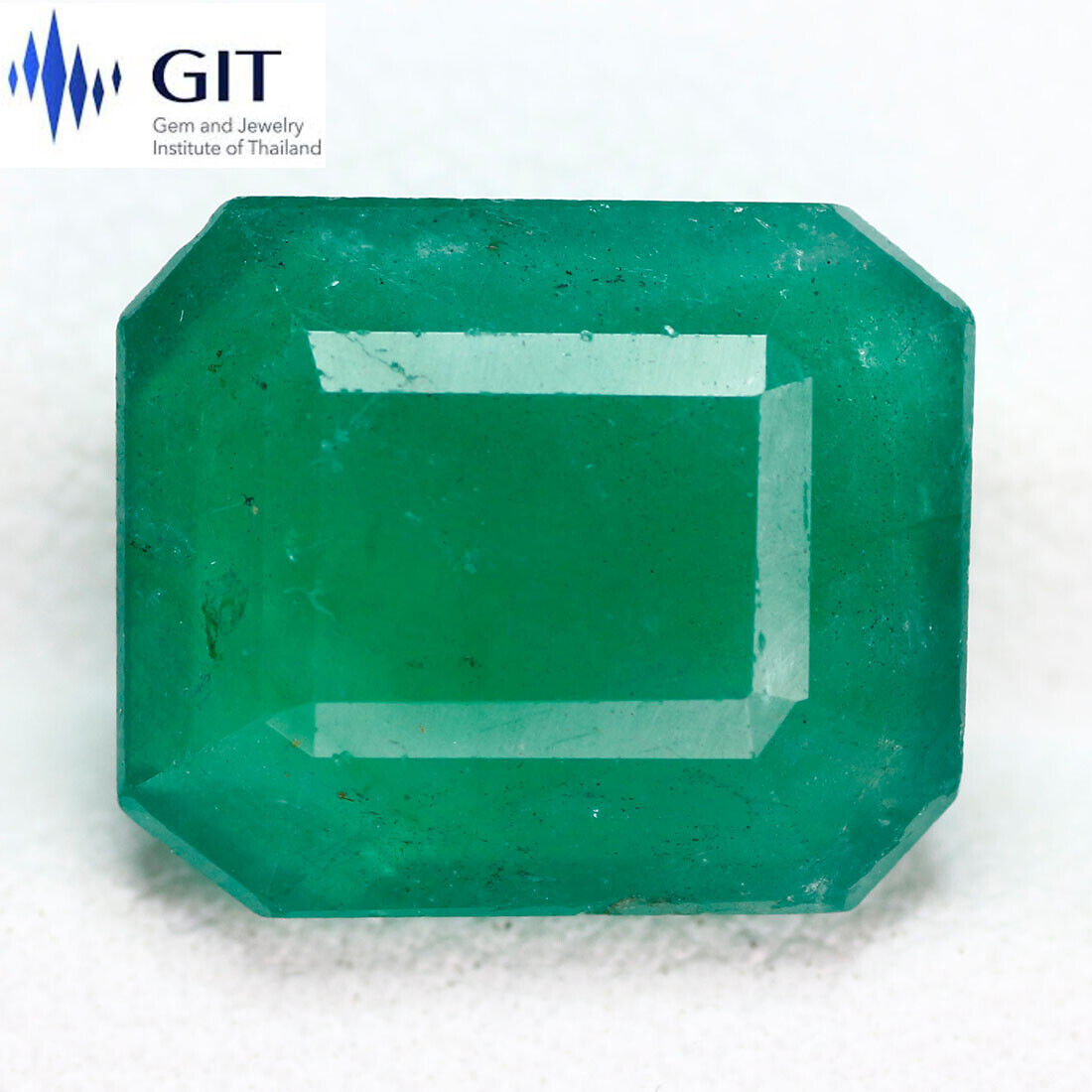 5.01Ct GIT certified Octagan cut 11.7 X 9.8 mm 100% Natural Zambia Green Emerald
