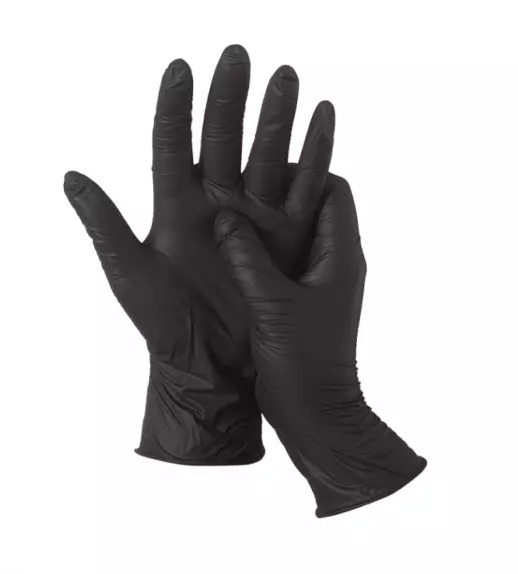 Black Nitrile Rubber Gloves 4 Mil Powder & Latex Free Durable ExamGrade Gloves
