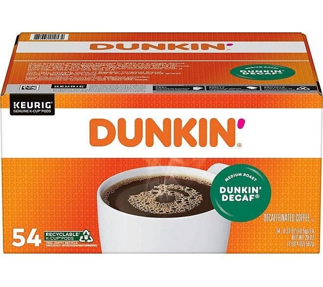 Dunkin\' Donuts Decaf Coffee K-Cups, Medium Roast 54 ct.