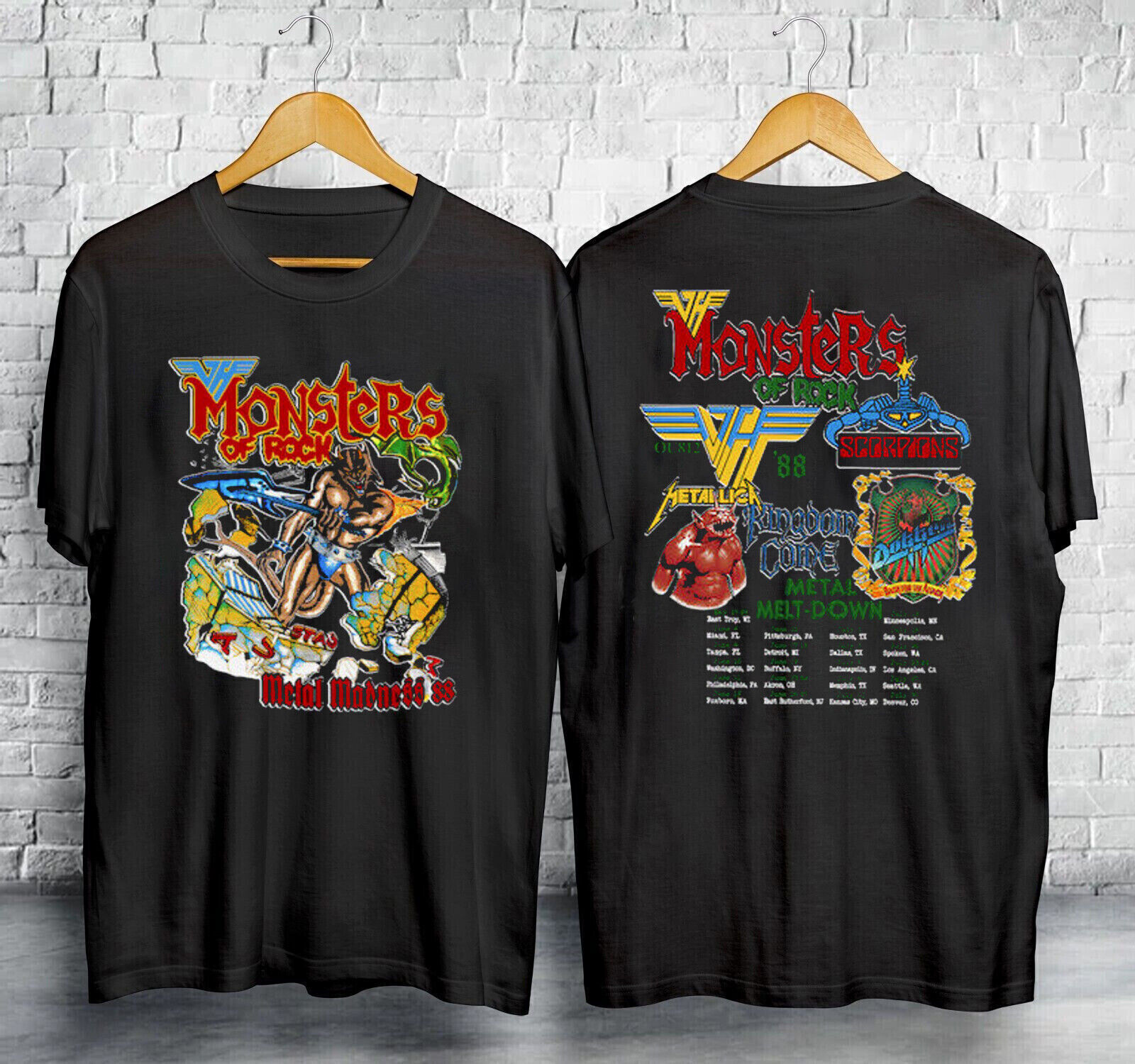 SALE_Vintage 1988 Van Halen Monsters of Rock Concert Unisex T-Shirt Size S-5XL