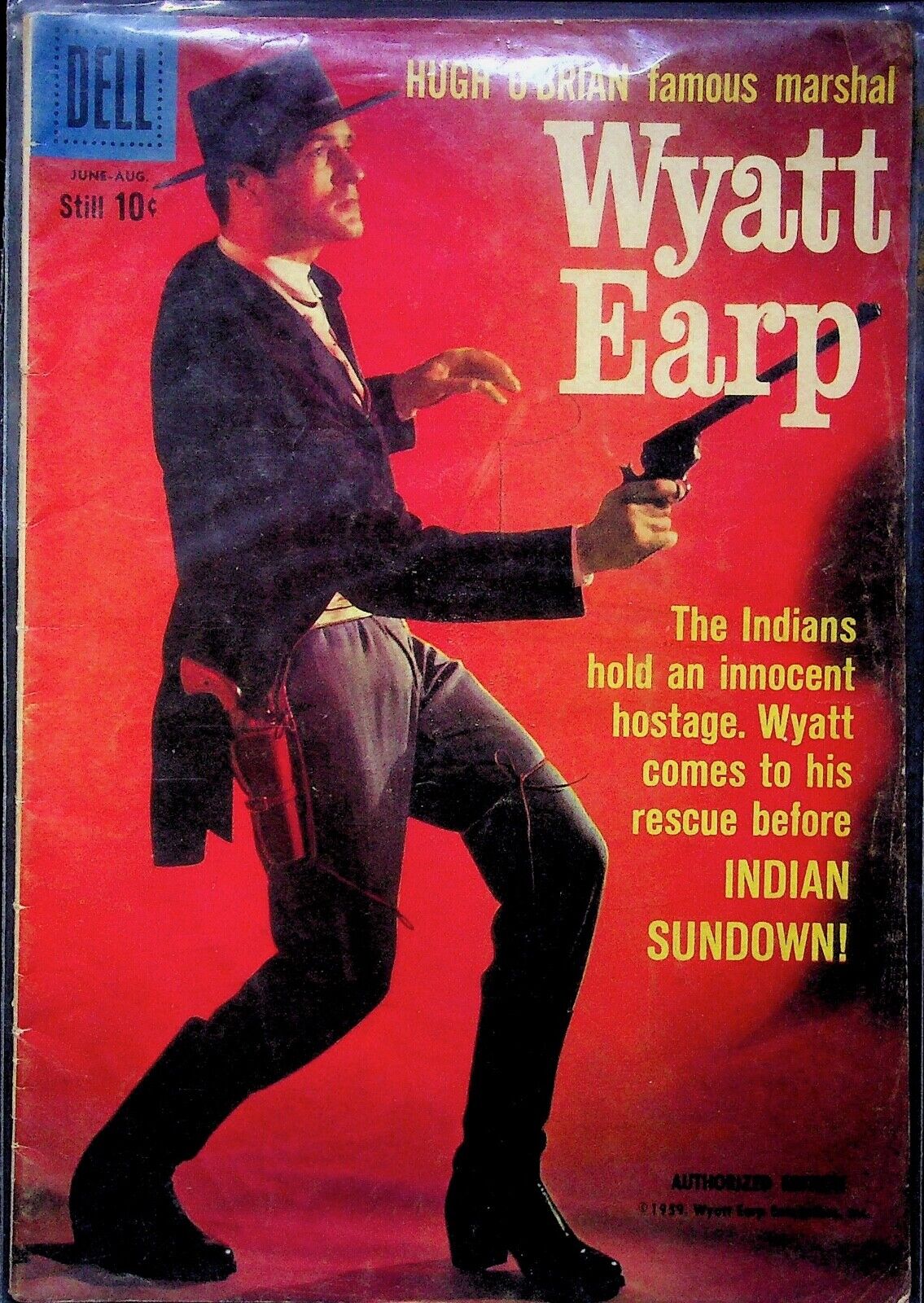 1959 WYATT EARP DELL COMIC BOOK #7 - INDIAN SUNDOWN - NICE COPY
