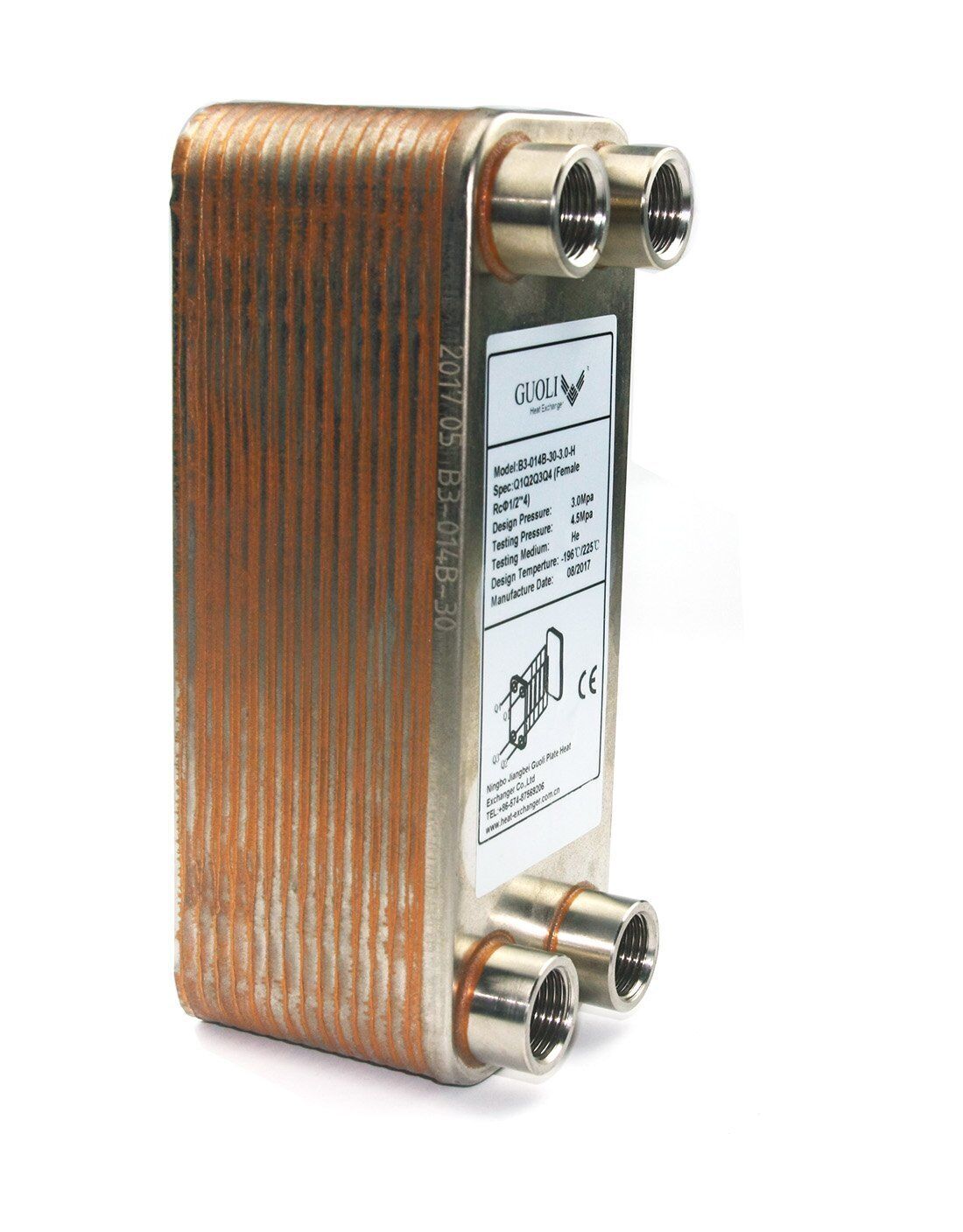 Copper Brazed Wort Chiller for Homebrew- Heat Exchanger for Water Heater