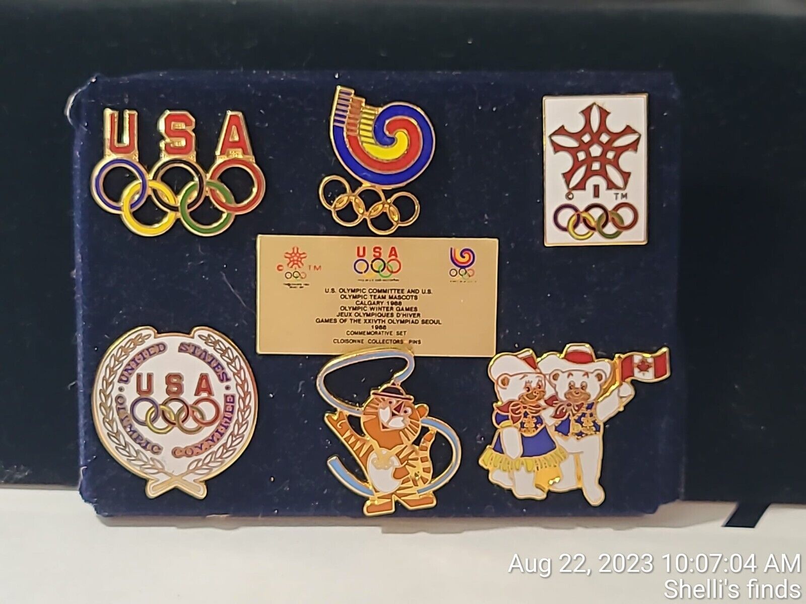 1988 Calgary Official Olympic Commemorative Set of 6 Vintage Pins Team Mascots