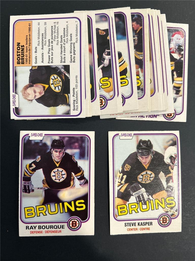 1981-82 OPC O-Pee-Chee Boston Bruins Team Set 18 Cards NM-NM/MT