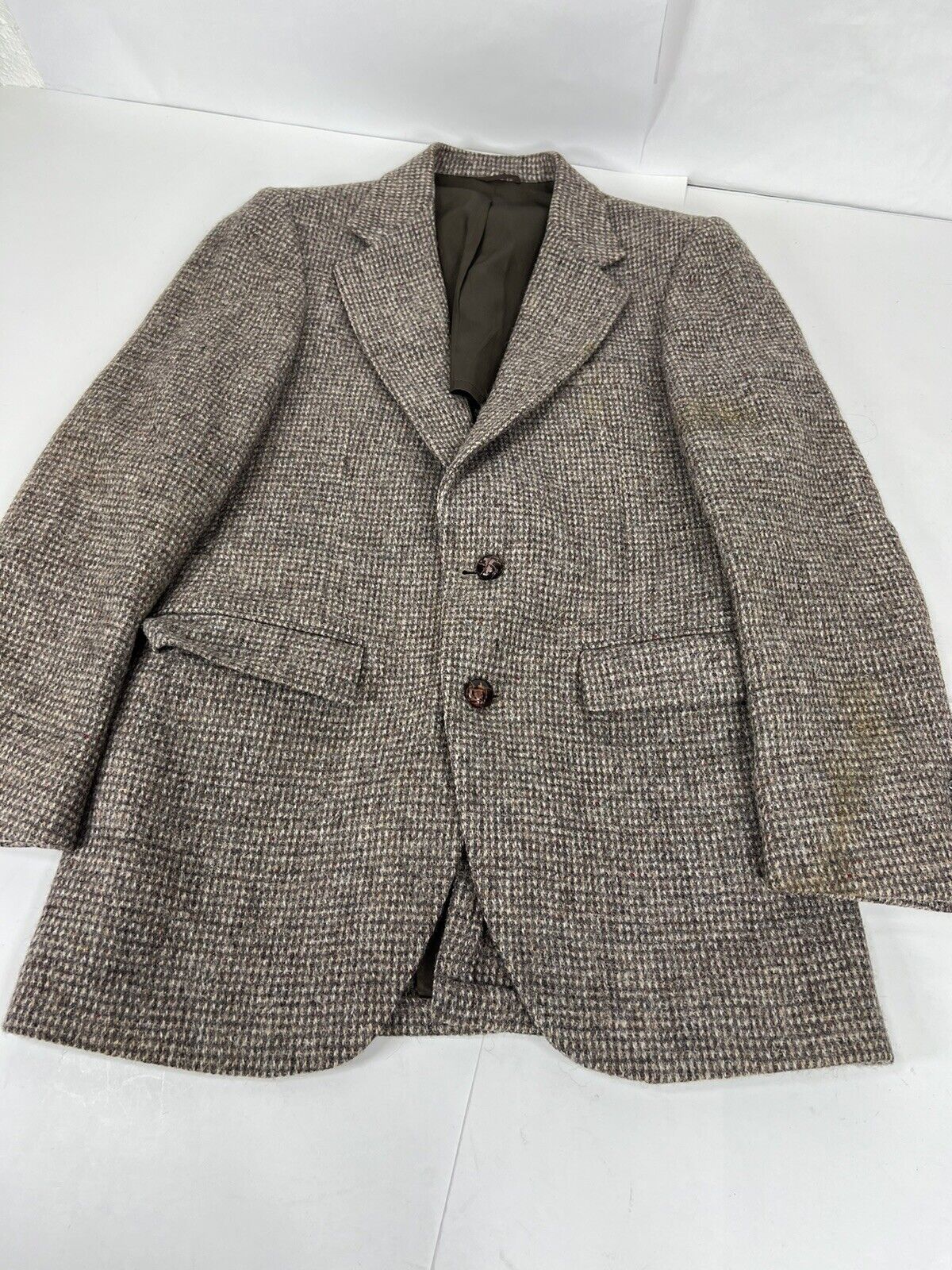 VTG Stafford Harris Tweed Blazer Sport Coat Sport Jacket Wool Two Button READ
