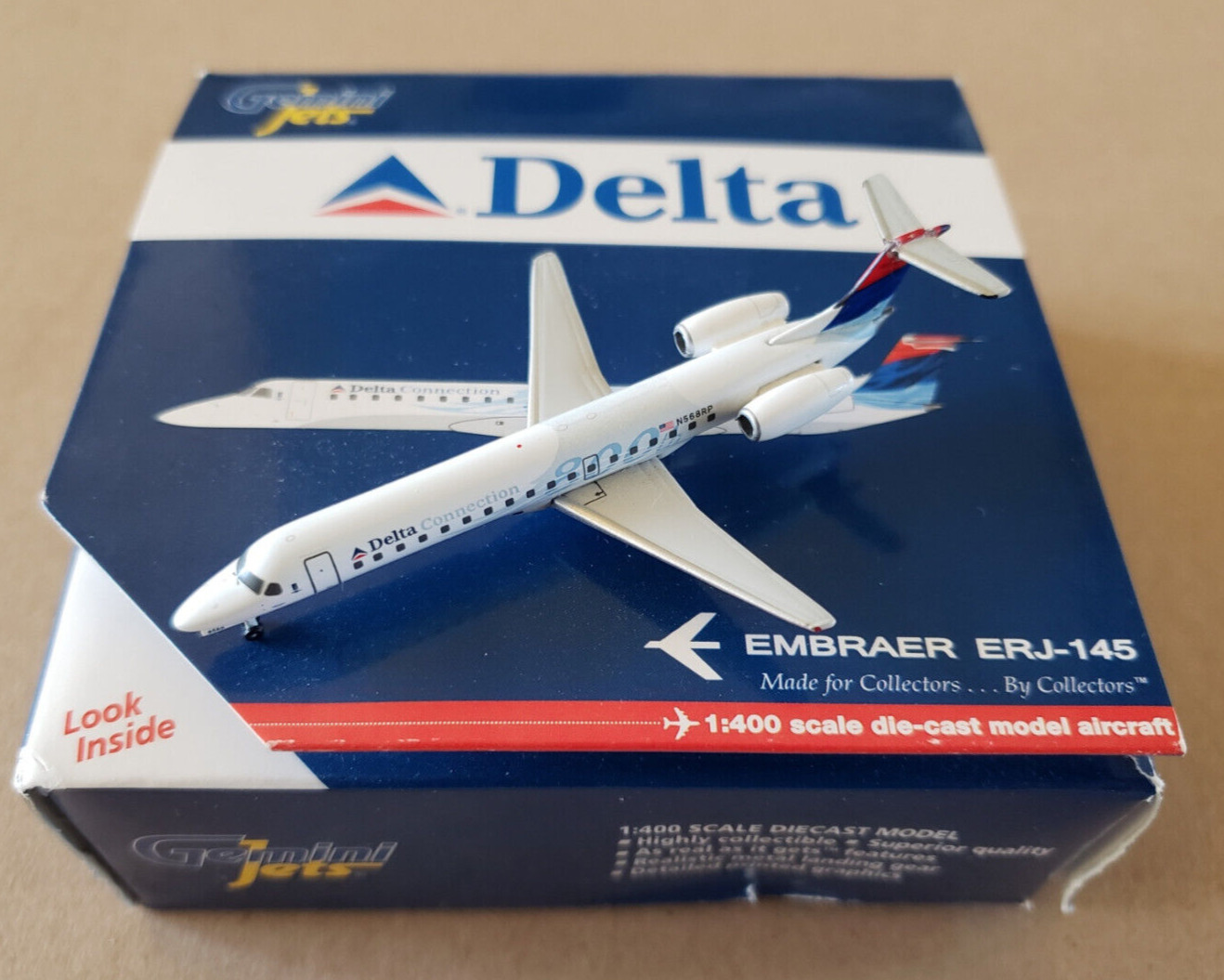 1:400 Embraer ERJ-145 Delta Connection N568RP Gemini Jets
