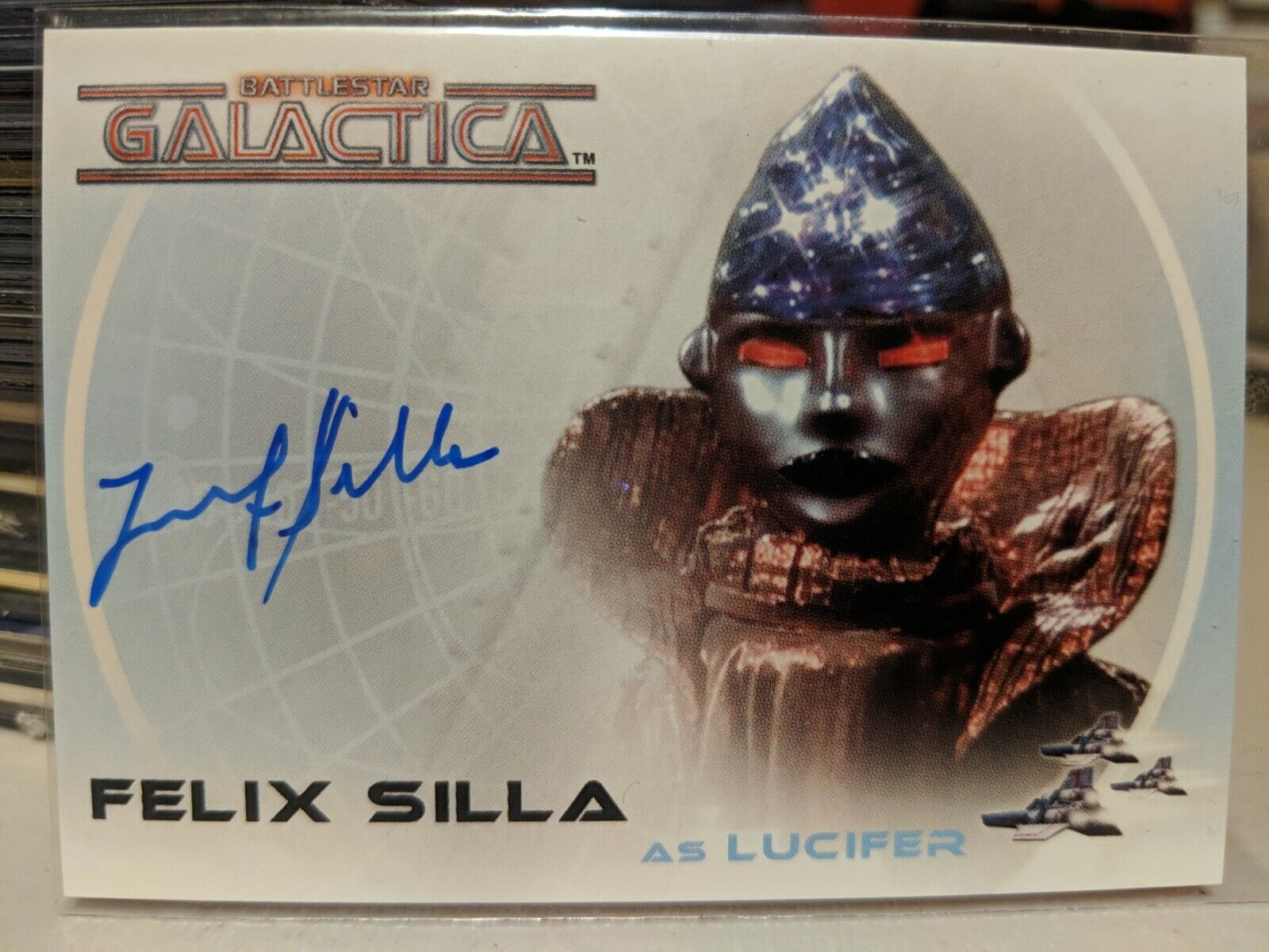 Complete Battlestar Galactica Felix Silla A13 Autograph Card as Lucifer d. 2021 