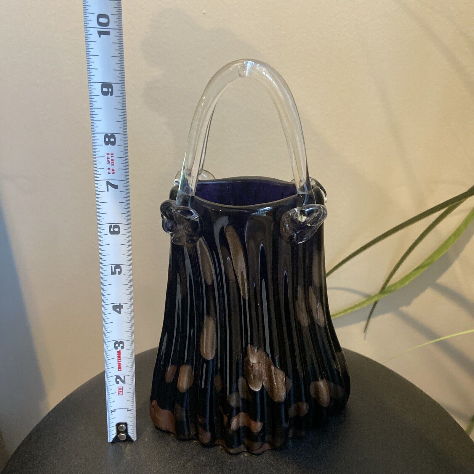 Beautiful Vintage Murano Style Art Glass Purse As Pictured