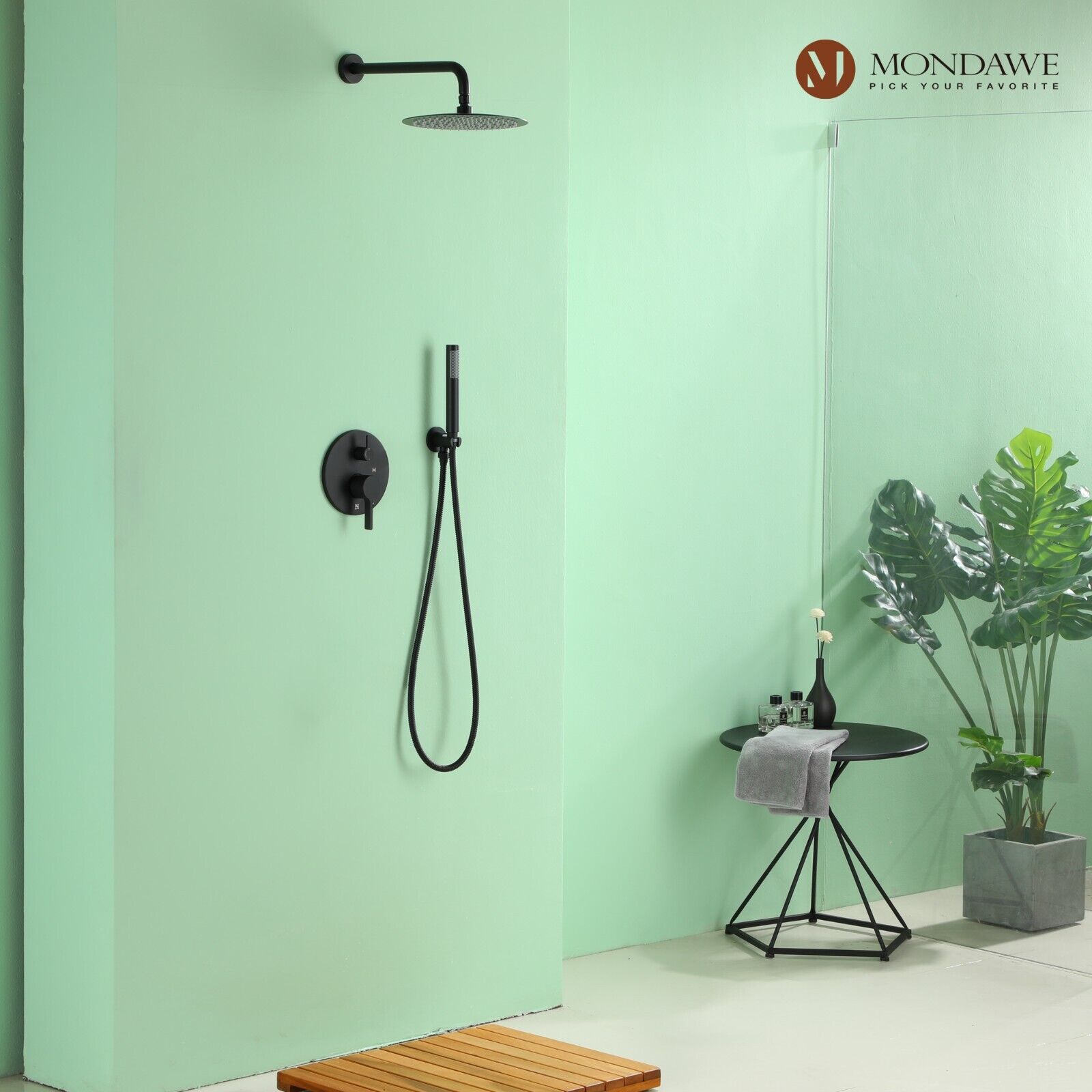 Mondawe Wall Mounted Shower Faucet Set for Bathroom 10\