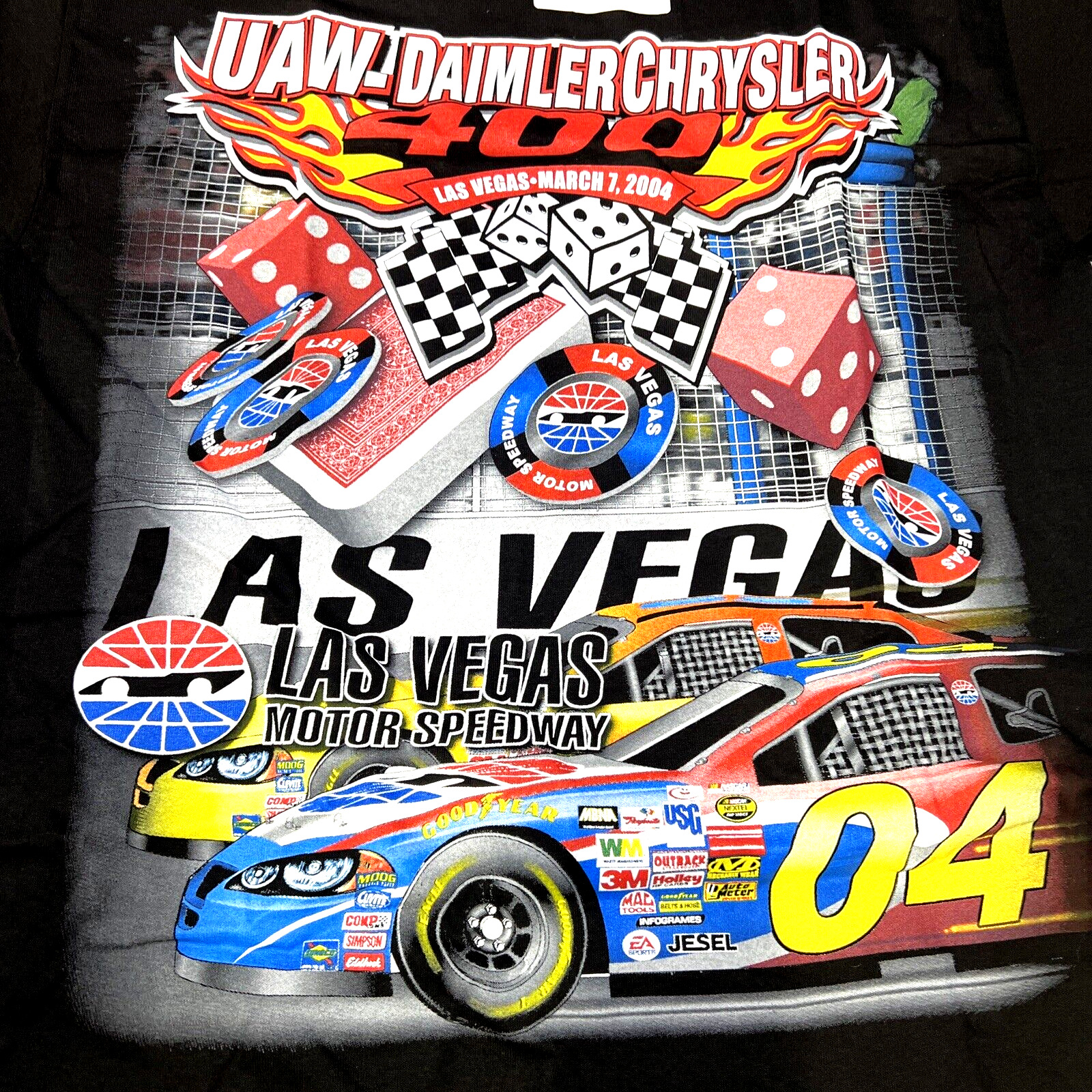 Vintage 2004 Nascar Graphic Shirt Las Vegas \