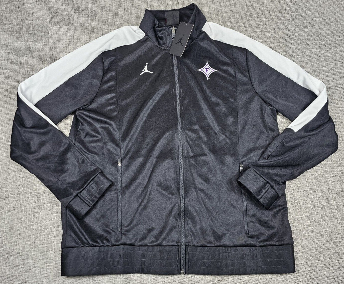 Furman Paladins Jordan Brand Jacket Mens XL Black Full Zip Nike Warmup NWT