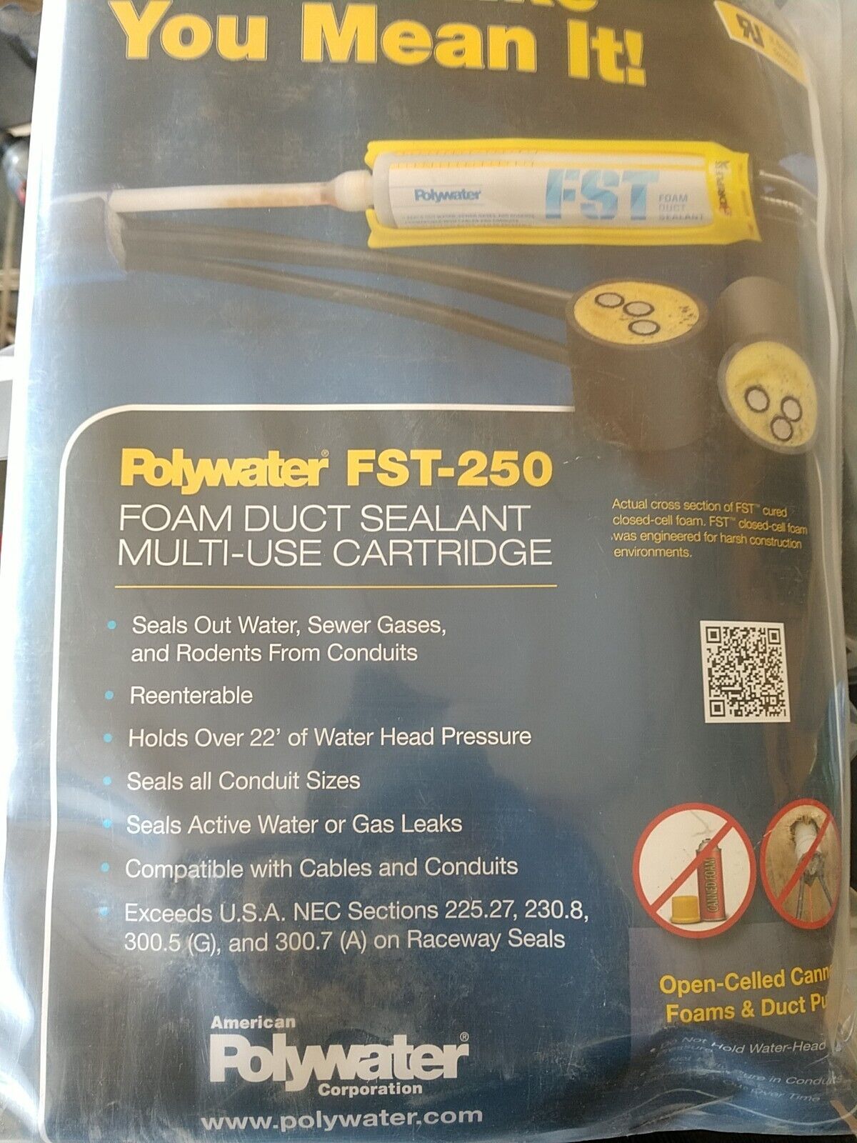 POLYWATER FST-250KIT1 Duct sealant conduit seal offs etc.