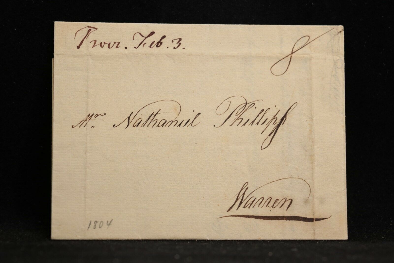 Rhode Island: Providence 1804 Stampless Cover, Ms & 8c Rate to Warren