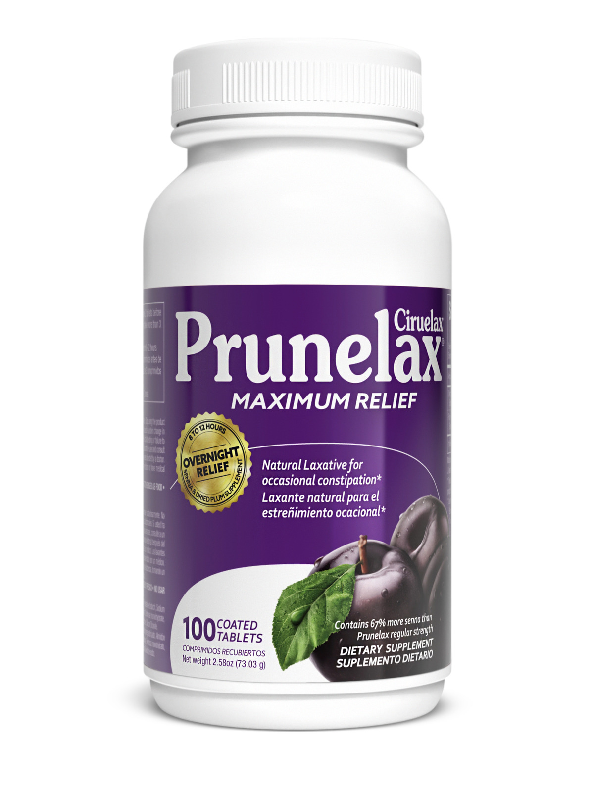 Prunelax Ciruelax Laxative Maximum Relief Tablets for Constipation - 100ct