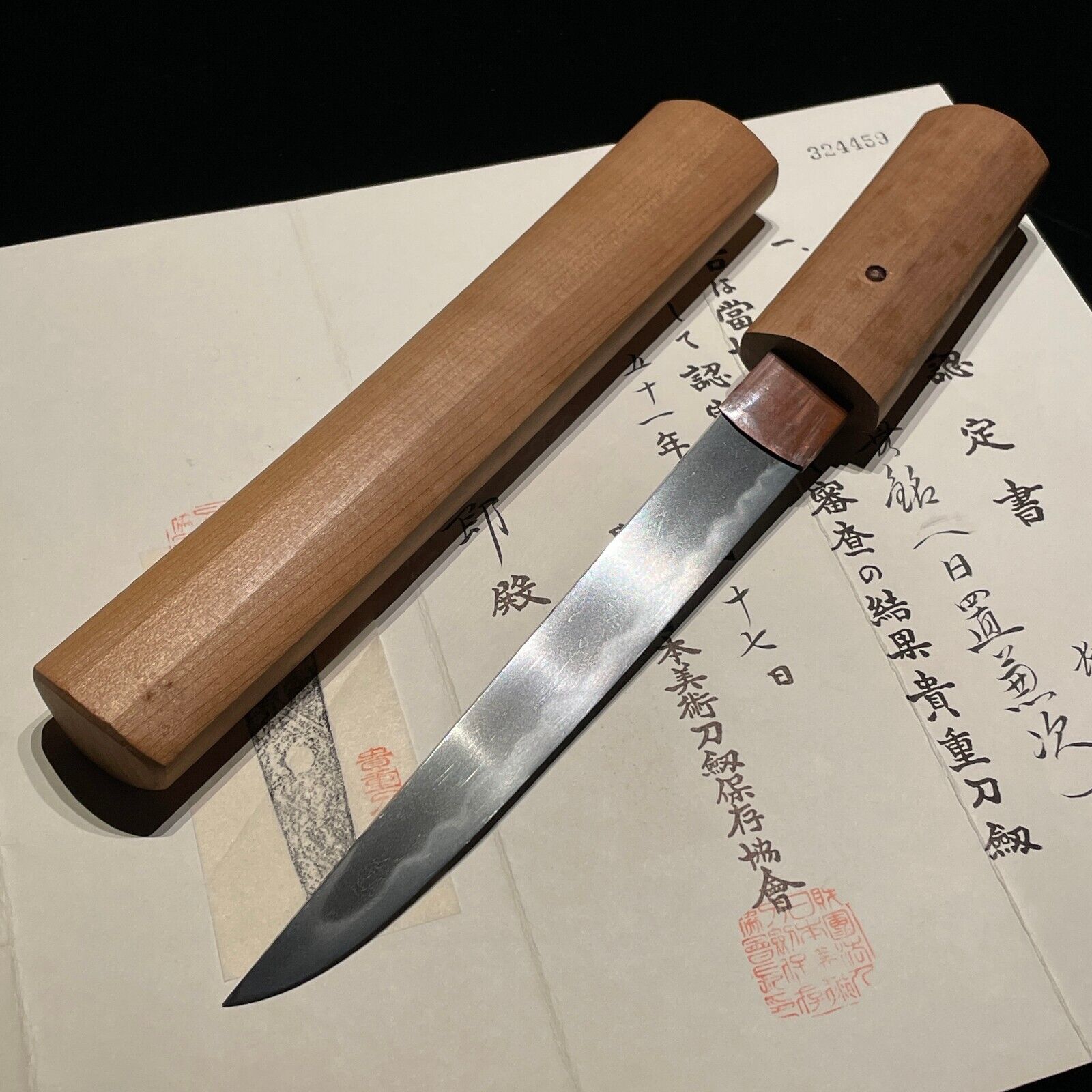 Hioki Kanetsugu Tanto Kaiken, Late edo period, NBTHK Certificate