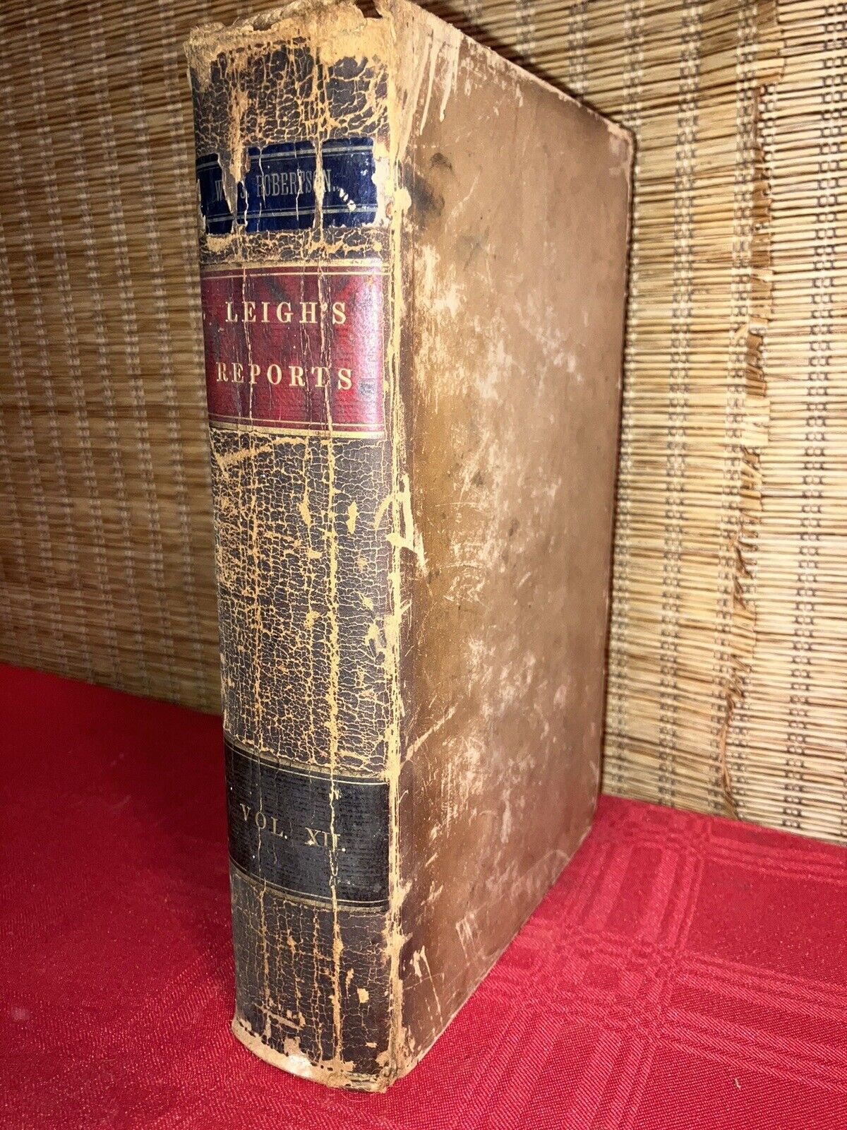 Antique 1844 Book Vol. XII Cases Argued & Determined Court of Appeals Virginia