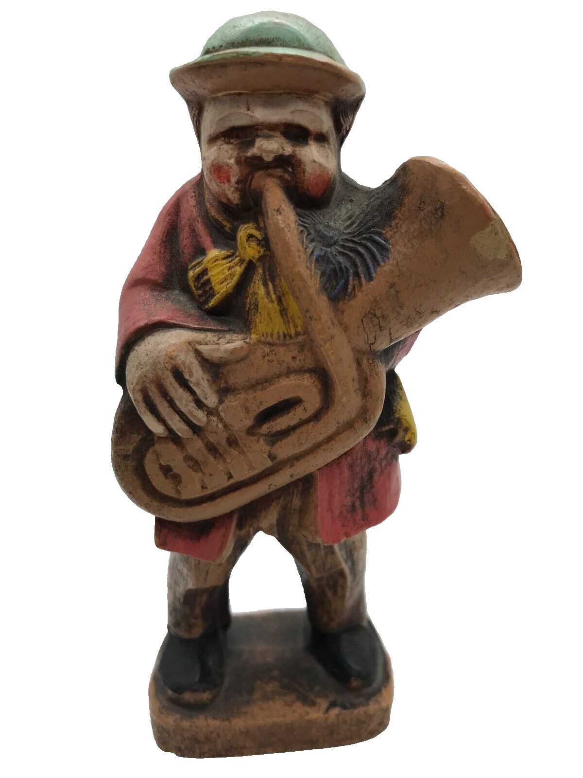 Vintage Syroco Wood Hobo with Tuba Musician Carving