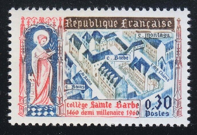 France 1960 MNH Mi 1331 Sc 983 St. Barbara Catholic School ,Paris **