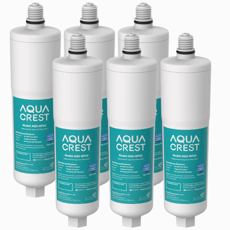6 Packs AQUA CREST AP431 Water Filter eplacement for 3M Aqua-Pure AP431, HF8-S