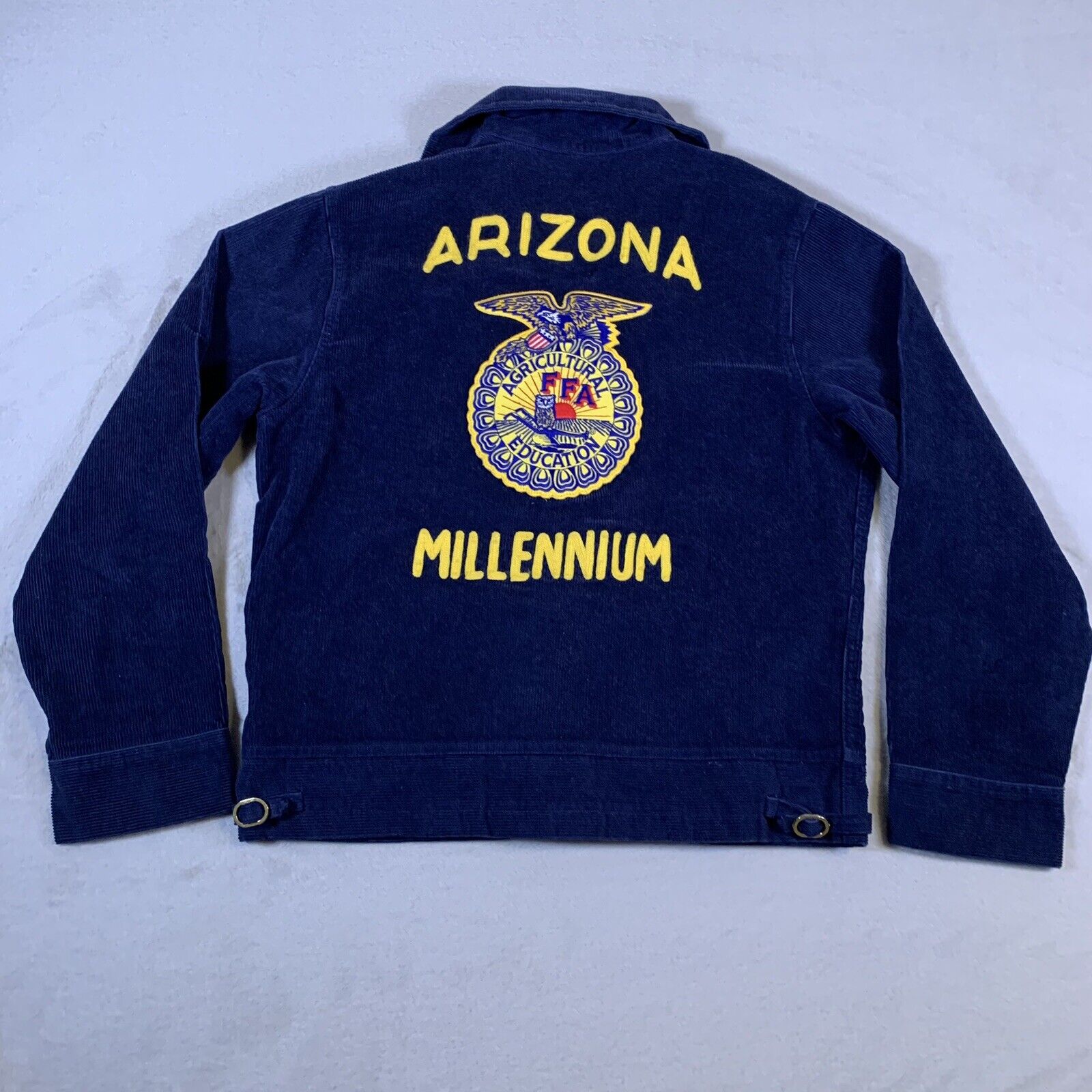 Vintage FFA Future Farmers America Corduroy Arizona Blue Jacket Size Small B2