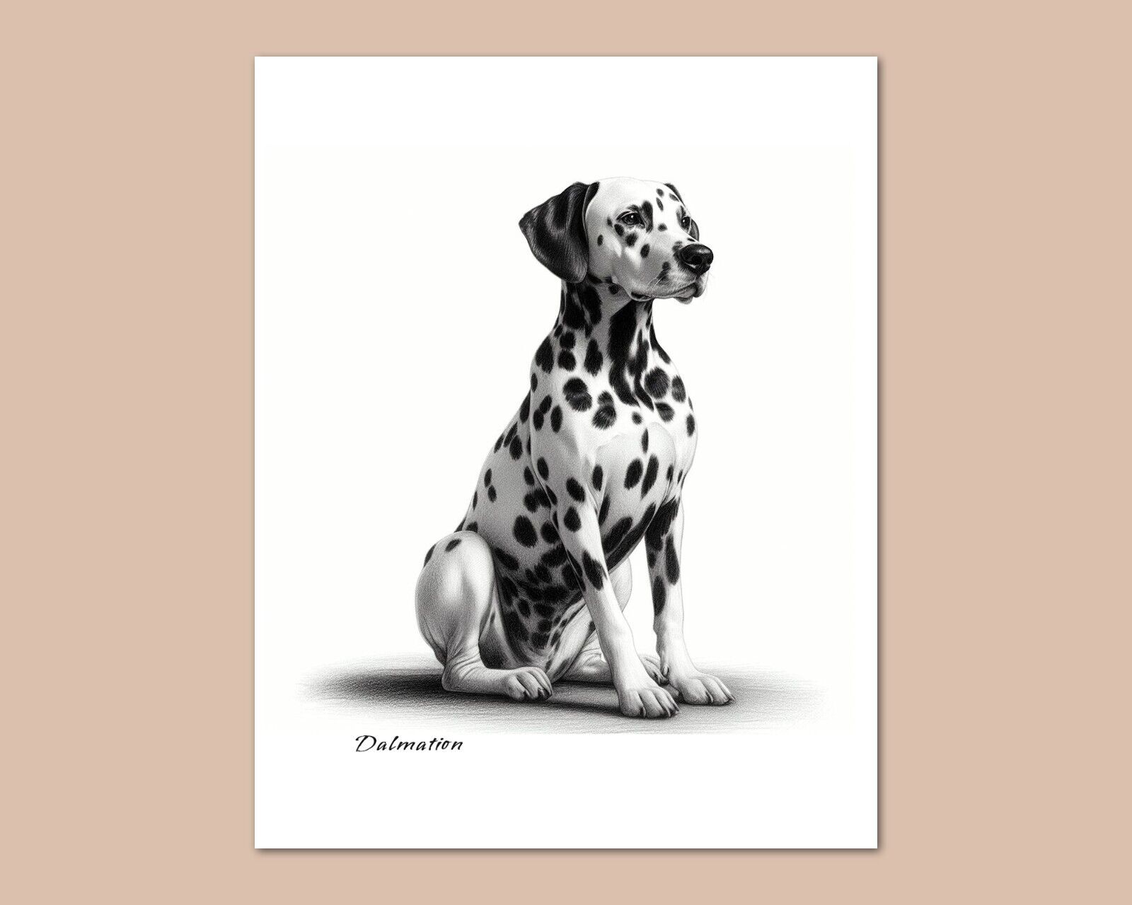 DALMATION Dog Photo Art Illustration Print - 5x7 8x10 or 11x14 (D1)