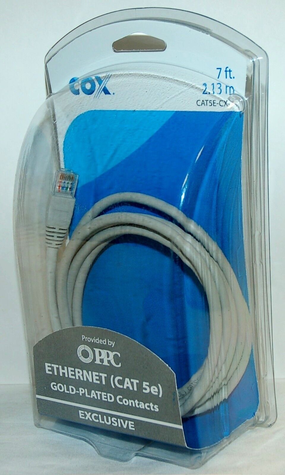 NEW Cox 7\' ft 2.13m CAT 5E Ethernet Cable GRAY PC Network Gold Plated Contacts