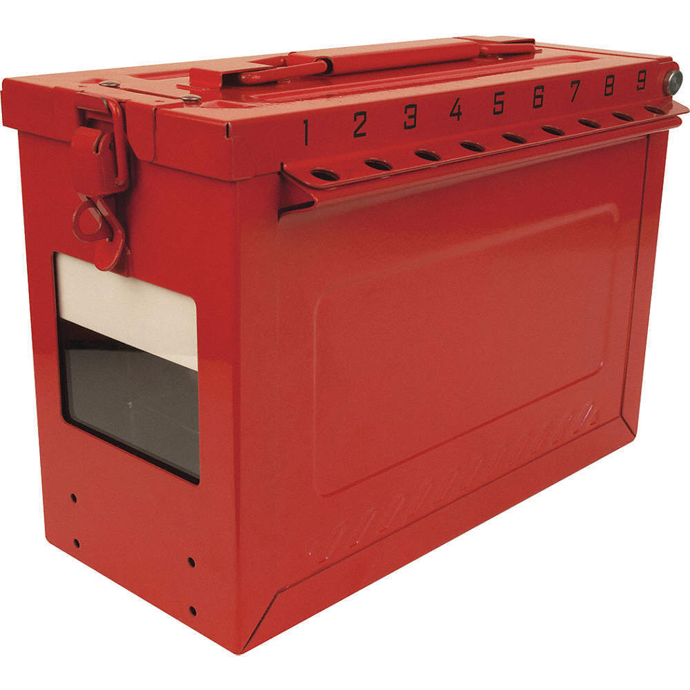 MASTER LOCK S602 Group Lockout Box,Red,9-1/16\