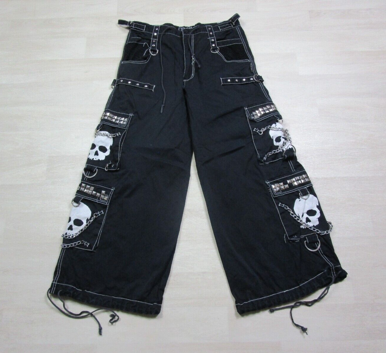Vintage Tripp NYC Men\'s Pants (L) Daang Goodman Skull Goth Y2K Wide Leg w/Chains