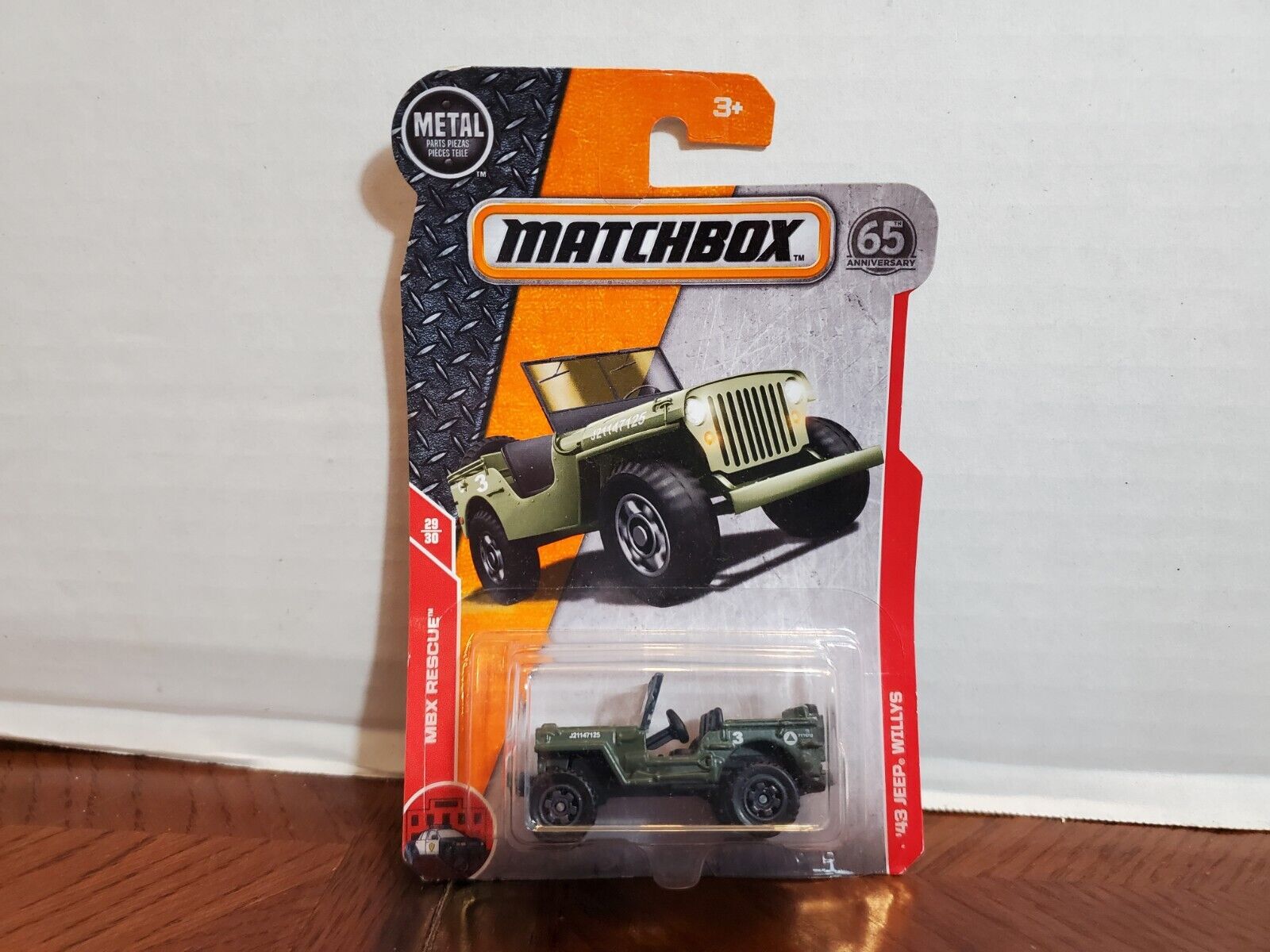 2017 Matchbox MBX Rescue ‘43 Jeep Willys 29/30 65th Anniversary Army Green