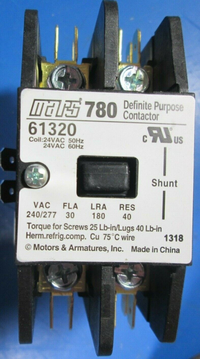 1 Pole with Shunt  30 Amp 24 Volt Coil  Relay Definite Purpose Contactor