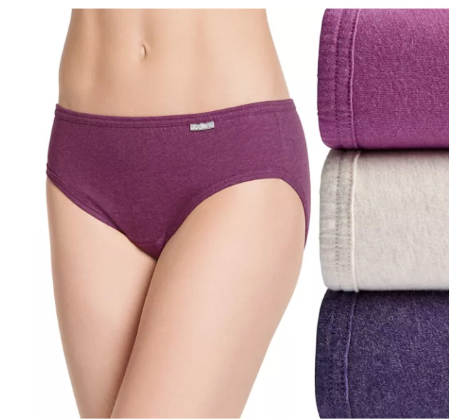 Women's Jockey 3-Pack Bikini (PLUM HEATHER ASST) 100% Cotton Comfort Underwear