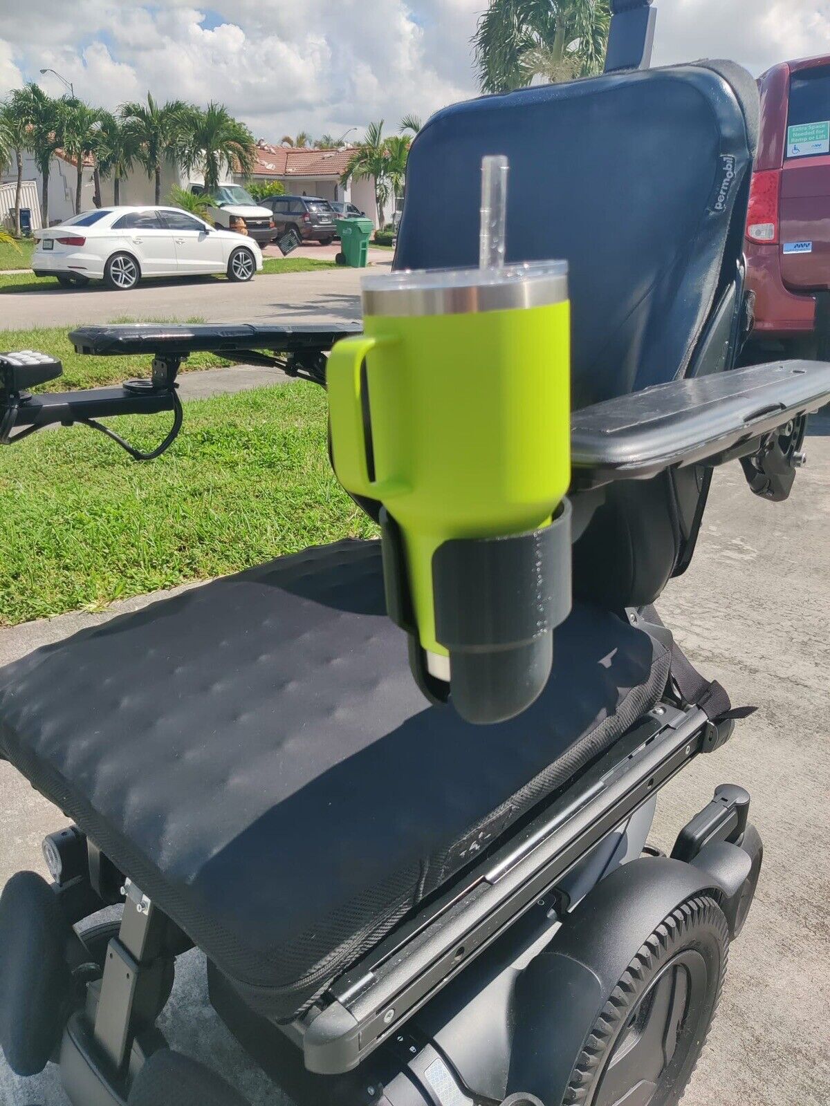 Cup Holder Designed for Permobil Power Wheelchairs