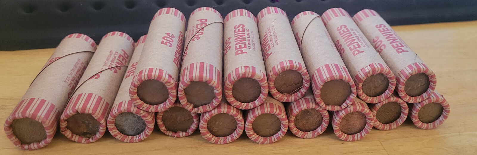 Sealed Wheat Penny Roll Wheat Cent Lot 1909-1958 50 Vintage Coins PDS Steel USA