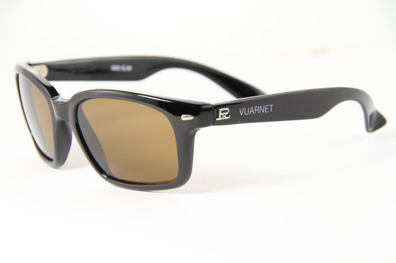 Vintage Vuarnet Sunglasses 080 GM Large Black PX2000 Brown Lens