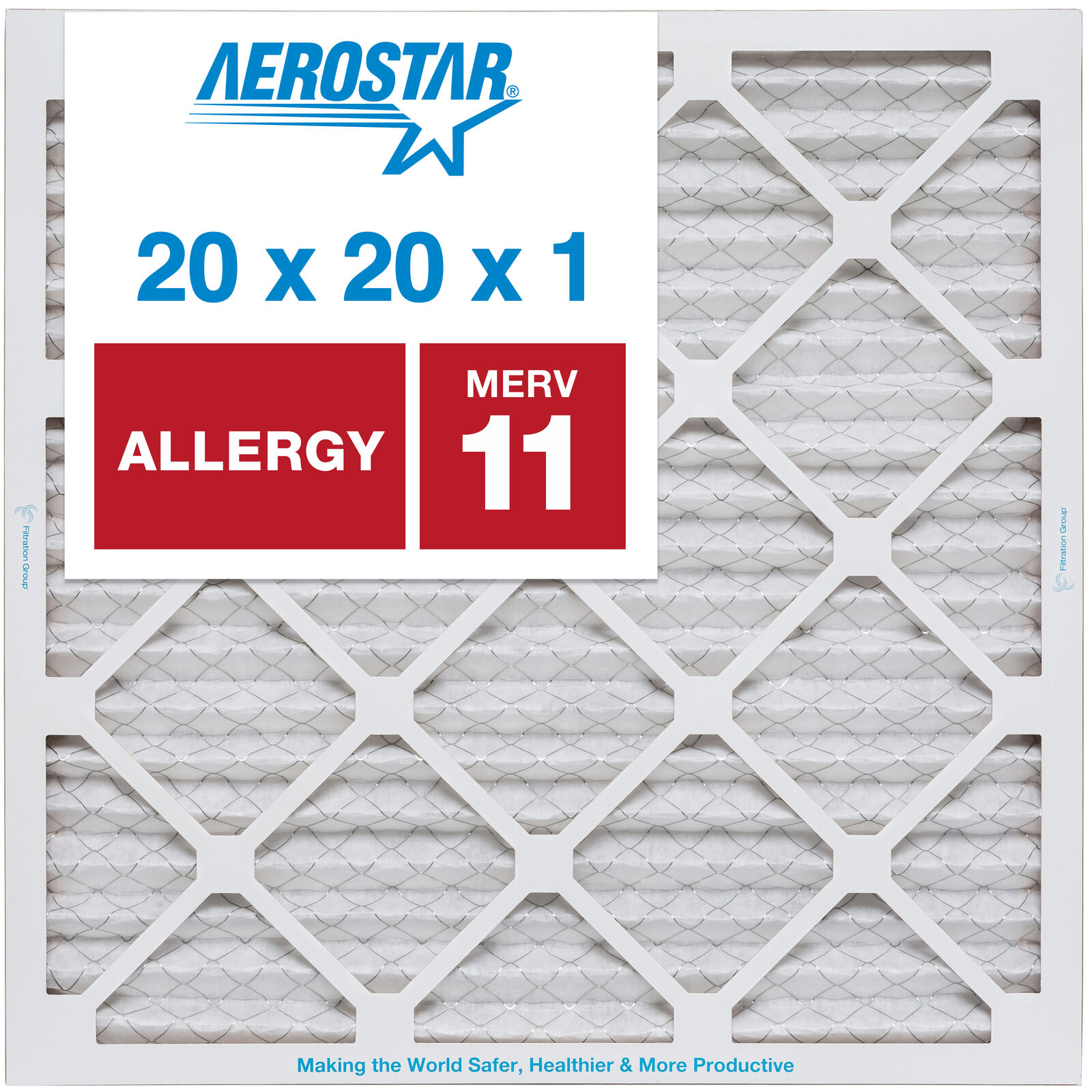 Aerostar 20x20x1 MERV  11, Pleated Air Filter, 20x20x1, Box of 1