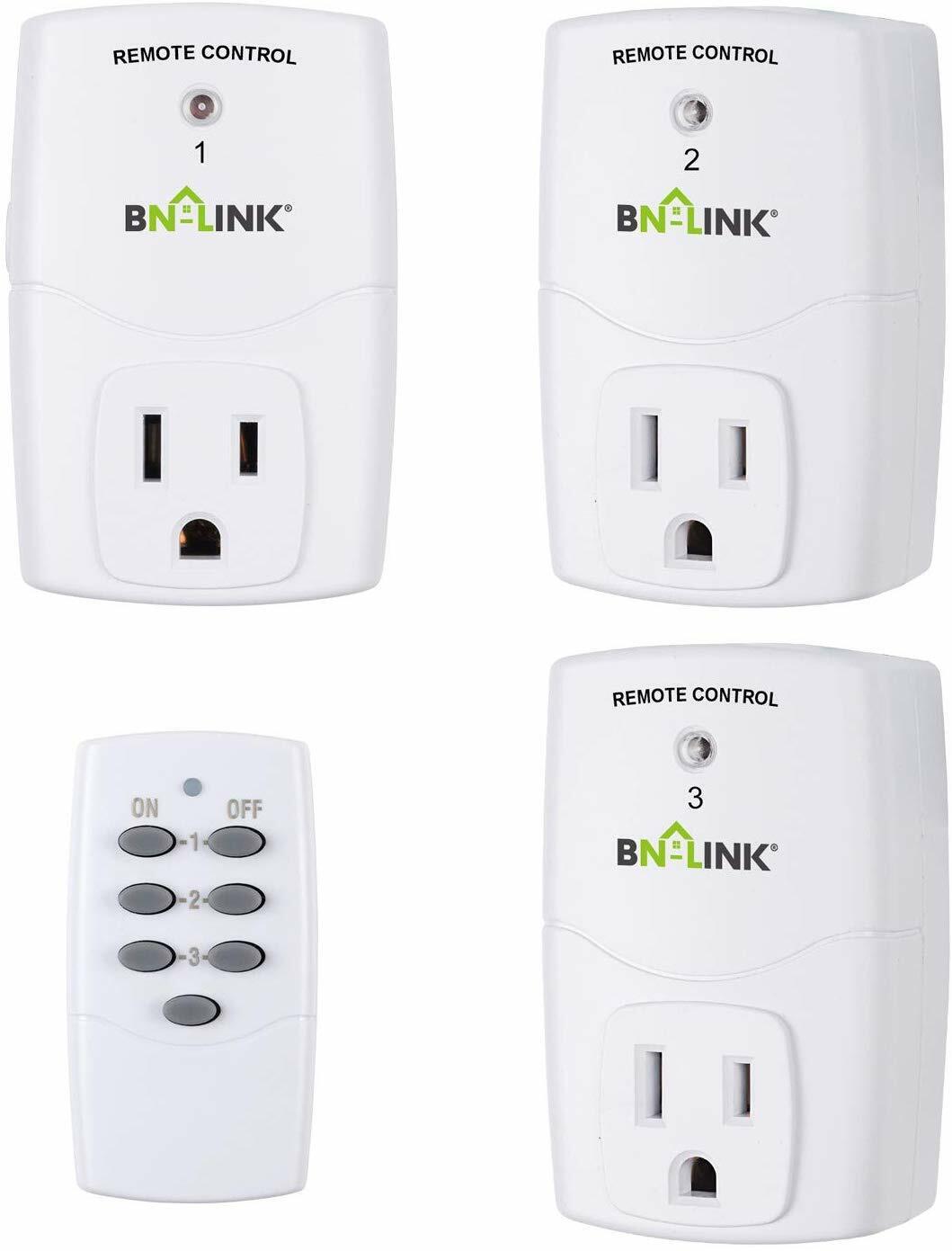 BN-LINK Wireless Remote Control Outlet Switch Power Plug In For House Appliances